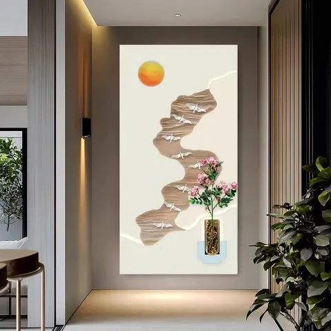 抽象 单幅 装饰画 现代简约 玄关背景墙挂画 LED带灯画