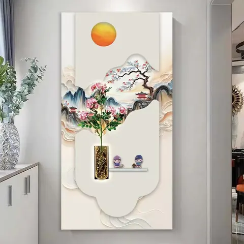 抽象 单幅 装饰画 现代简约 玄关背景墙挂画 LED带灯画