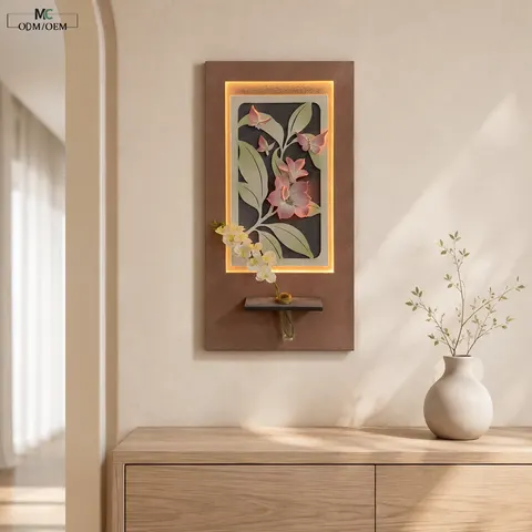 植物 单幅 装饰画 现代简约 客厅背景墙挂画 LED带灯画