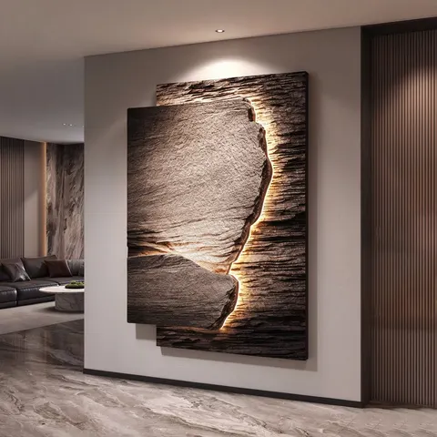 抽象 单幅 装饰画 现代简约 玄关背景墙挂画 LED带灯画