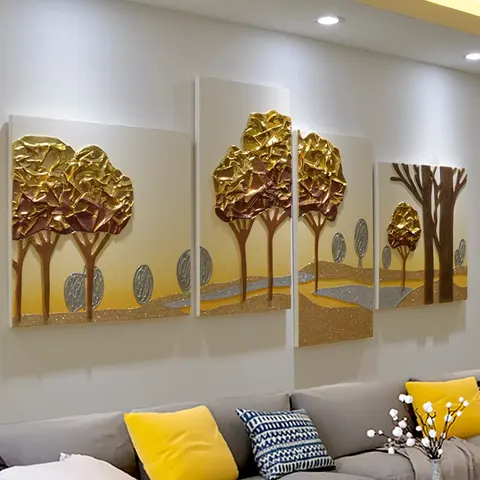 抽象 单幅 装饰画 轻奢风 客厅背景墙挂画 手工皮雕