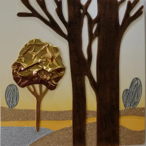 抽象 单幅 装饰画 轻奢风 客厅背景墙挂画 手工皮雕
