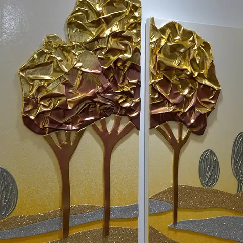 抽象 单幅 装饰画 轻奢风 客厅背景墙挂画 手工皮雕