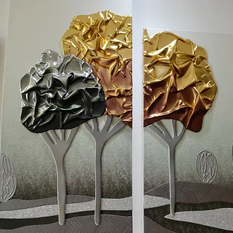 抽象 单幅 装饰画 轻奢风 客厅背景墙挂画 手工皮雕