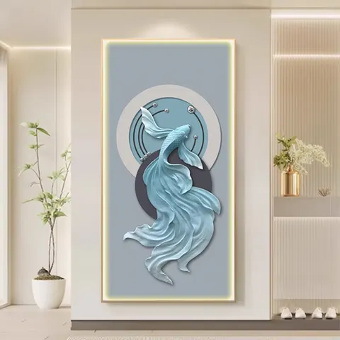 抽象 单幅 装饰画 现代简约 玄关背景墙挂画 LED带灯画
