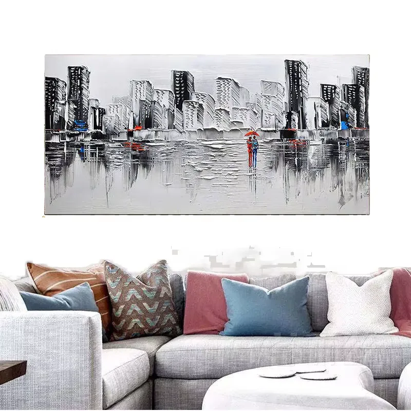 抽象 单幅 装饰画 轻奢风 客厅背景墙挂画 手绘油画