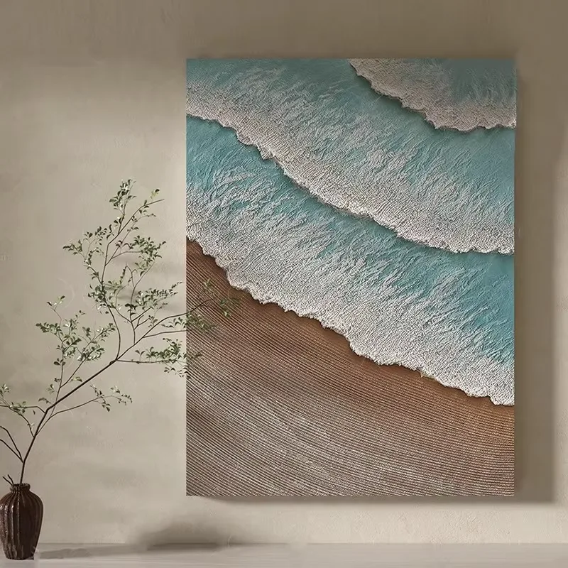 海浪 单幅 装饰画 现代简约 客厅背景墙挂画 手绘油画