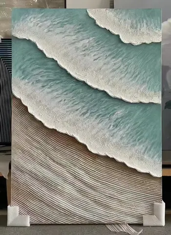 海浪 单幅 装饰画 现代简约 客厅背景墙挂画 手绘油画