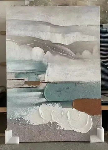 海浪 单幅 装饰画 现代简约 客厅背景墙挂画 手绘油画