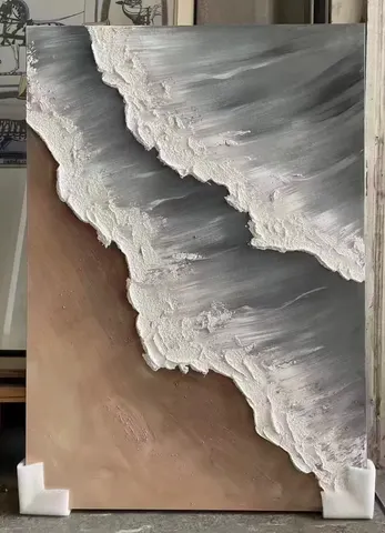 海浪 单幅 装饰画 现代简约 客厅背景墙挂画 手绘油画