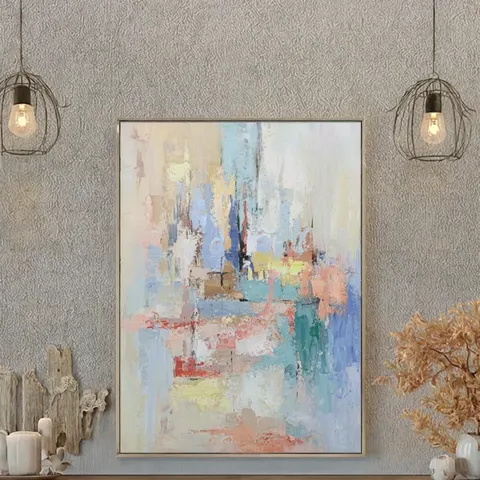 山水 单幅 装饰画 现代简约 客厅背景墙挂画 手绘油画