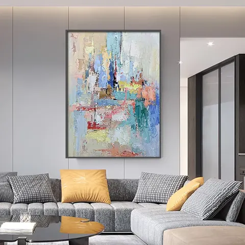 山水 单幅 装饰画 现代简约 客厅背景墙挂画 手绘油画