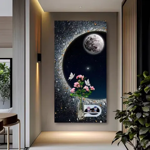 繁花 单幅 装饰画 现代简约 客厅背景墙挂画 砂岩浮雕