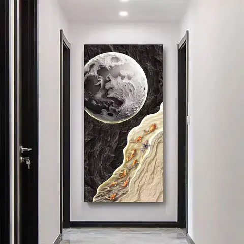 繁花 单幅 装饰画 现代简约 客厅背景墙挂画 砂岩浮雕