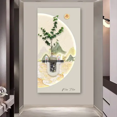 繁花 单幅 装饰画 现代简约 客厅背景墙挂画 砂岩浮雕