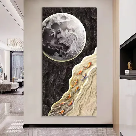 繁花 单幅 装饰画 现代简约 客厅背景墙挂画 砂岩浮雕