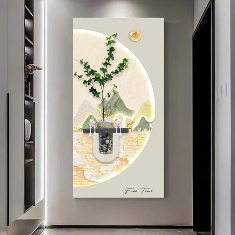 繁花 单幅 装饰画 现代简约 客厅背景墙挂画 砂岩浮雕
