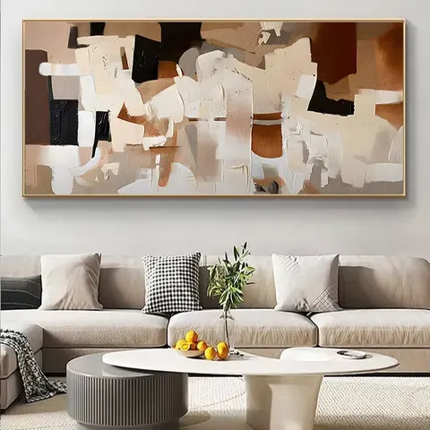 山水 单幅 装饰画 现代简约 客厅背景墙挂画 手绘油画