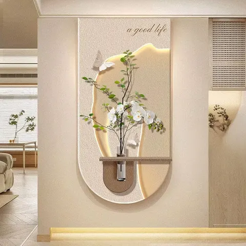 植物 单幅 装饰画 现代简约 客厅背景墙挂画 砂岩浮雕