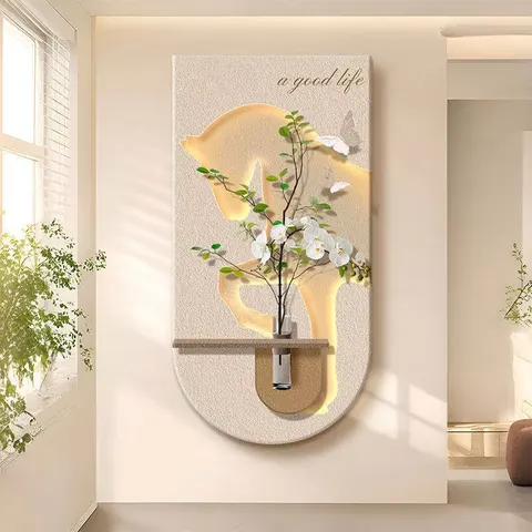 植物 单幅 装饰画 现代简约 客厅背景墙挂画 砂岩浮雕