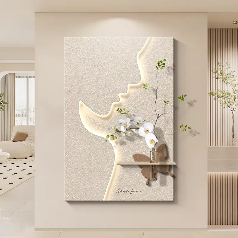 抽象 单幅 装饰画 现代简约 客厅背景墙挂画 LED带灯画