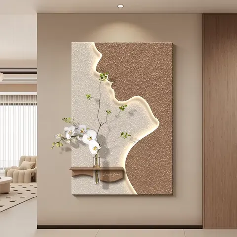 抽象 单幅 装饰画 现代简约 客厅背景墙挂画 LED带灯画