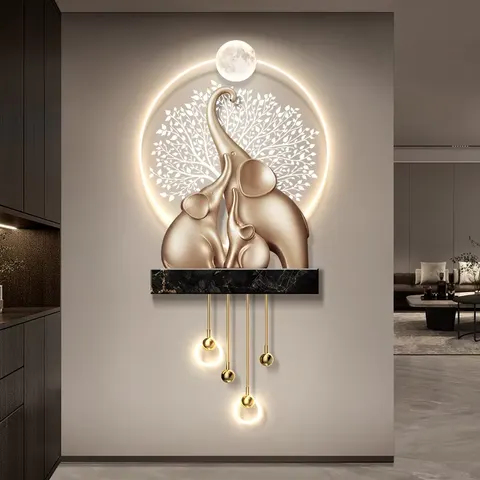 动物 单幅 装饰画 轻奢风 玄关背景墙挂画 晶瓷画