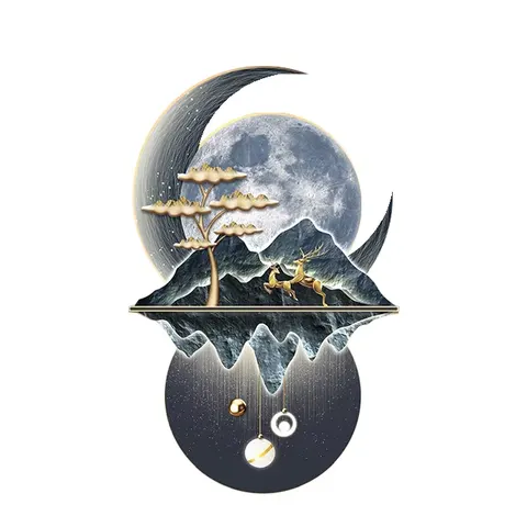 山水 单幅 装饰画 现代简约 客厅背景墙挂画 LED带灯画