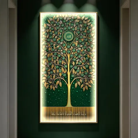 植物 单幅 装饰画 现代简约 客厅背景墙挂画 LED带灯画