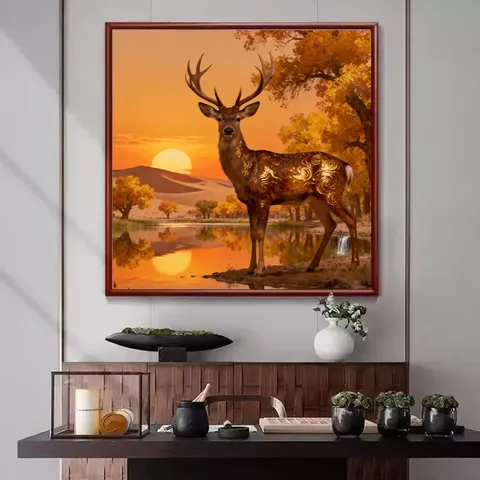 抽象 单幅 装饰画 轻奢风 玄关背景墙挂画 手绘油画