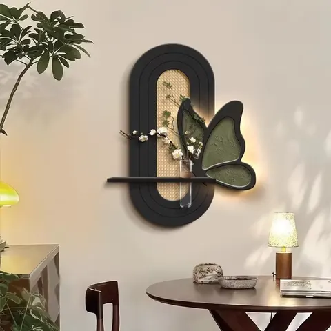 植物 单幅 装饰画 现代简约 餐厅背景墙挂画 LED带灯画