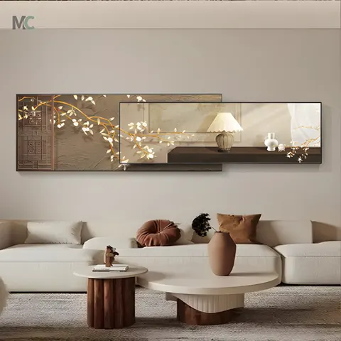 繁花 单幅 装饰画 现代简约 客厅背景墙挂画 晶瓷画