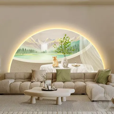 抽象 单幅 装饰画 现代简约 客厅背景墙挂画 LED带灯画
