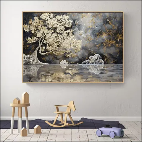 植物 单幅 装饰画 现代简约 餐厅背景墙挂画 手绘油画