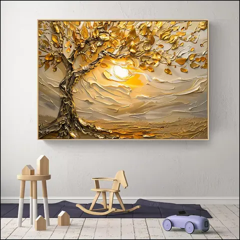 植物 单幅 装饰画 现代简约 餐厅背景墙挂画 手绘油画