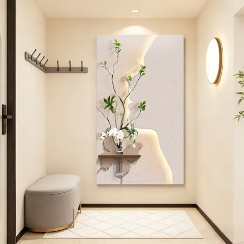 植物 单幅 装饰画 现代简约 客厅背景墙挂画 LED带灯画