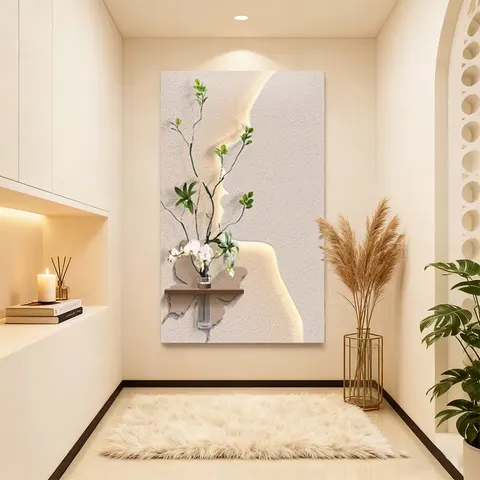植物 单幅 装饰画 现代简约 客厅背景墙挂画 LED带灯画