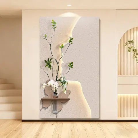 植物 单幅 装饰画 现代简约 客厅背景墙挂画 LED带灯画