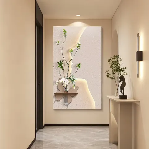 植物 单幅 装饰画 现代简约 客厅背景墙挂画 LED带灯画