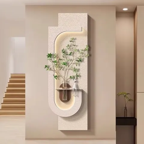 植物 单幅 装饰画 现代简约 卧室背景墙挂画 LED带灯画