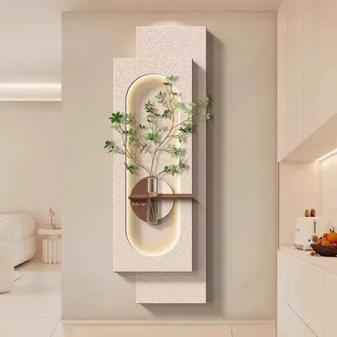 植物 单幅 装饰画 现代简约 卧室背景墙挂画 LED带灯画