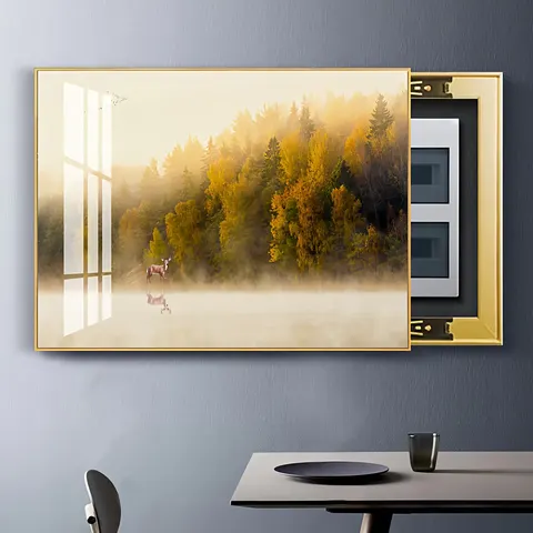 抽象 单幅 装饰画 轻奢风 客厅背景墙挂画 晶瓷画