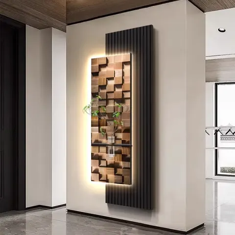 植物 单幅 装饰画 轻奢风 客厅背景墙挂画 砂岩浮雕