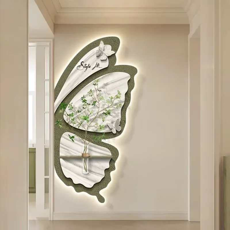 植物 单幅 装饰画 现代简约 玄关背景墙挂画 LED带灯画