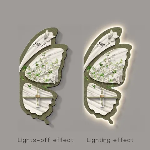 植物 单幅 装饰画 现代简约 玄关背景墙挂画 LED带灯画