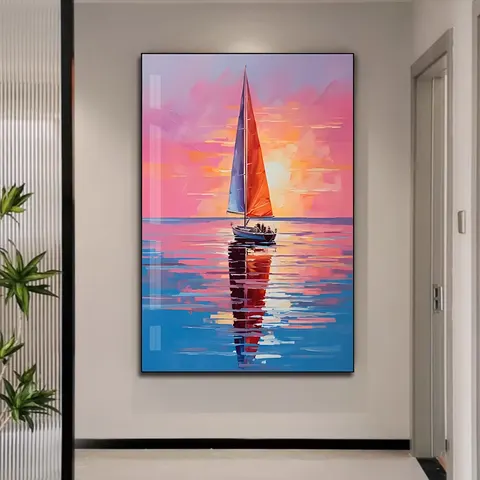 日月星辰 单幅 装饰画 现代简约 玄关背景墙挂画 手绘油画