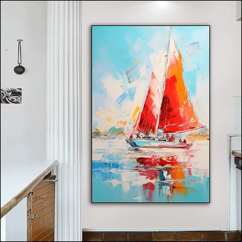 日月星辰 单幅 装饰画 现代简约 玄关背景墙挂画 手绘油画
