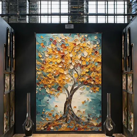 植物 单幅 装饰画 现代简约 客厅背景墙挂画 手绘油画