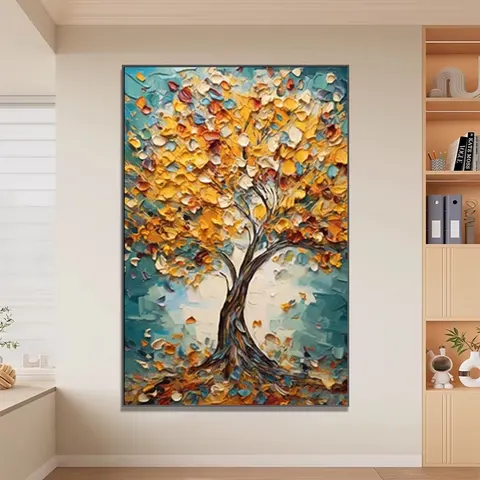植物 单幅 装饰画 现代简约 客厅背景墙挂画 手绘油画