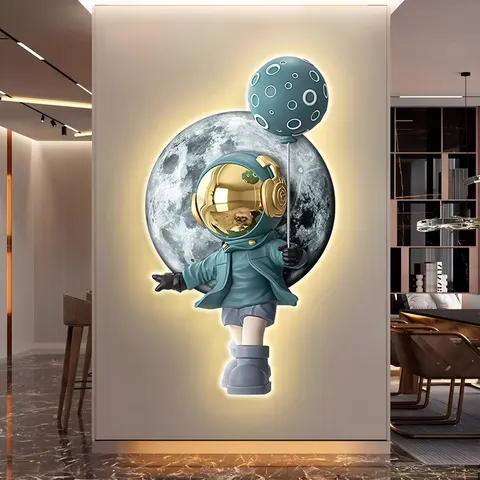 抽象 单幅 装饰画 现代简约 卧室背景墙挂画 LED带灯画
